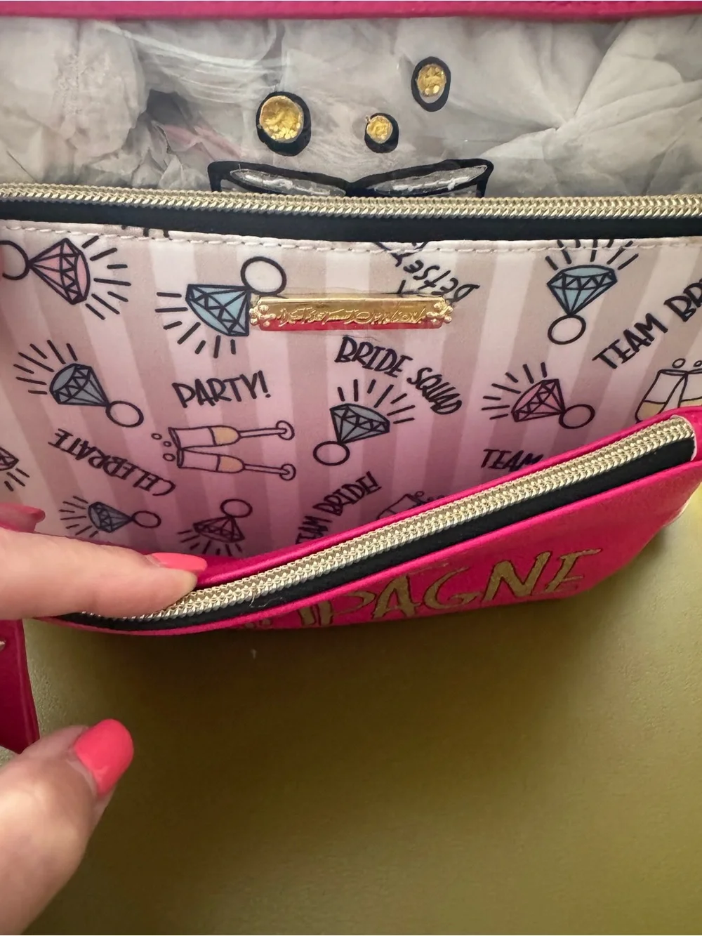 Team Champagne Pink Bridesmaid Cosmetic 3 Bag Set